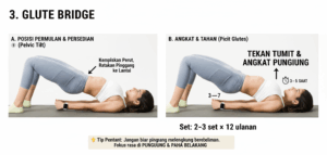 5 Senaman Simple Betulkan Anterior Pelvic Tilt & Kurangkan Sakit Pinggang 3 glute bridge anterior pelvic tilt exercise