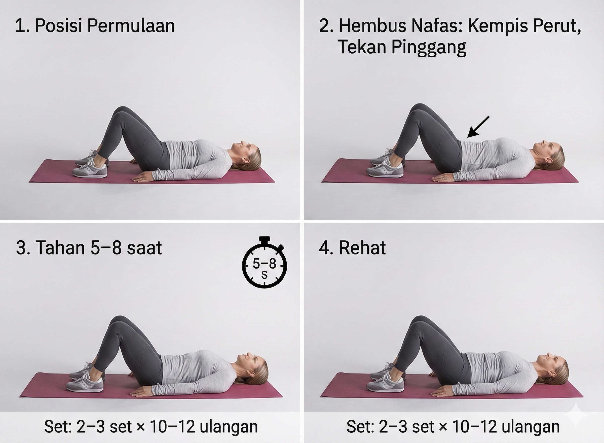 5 Senaman Simple Betulkan Anterior Pelvic Tilt & Kurangkan Sakit Pinggang 1 senaman sakit pinggang