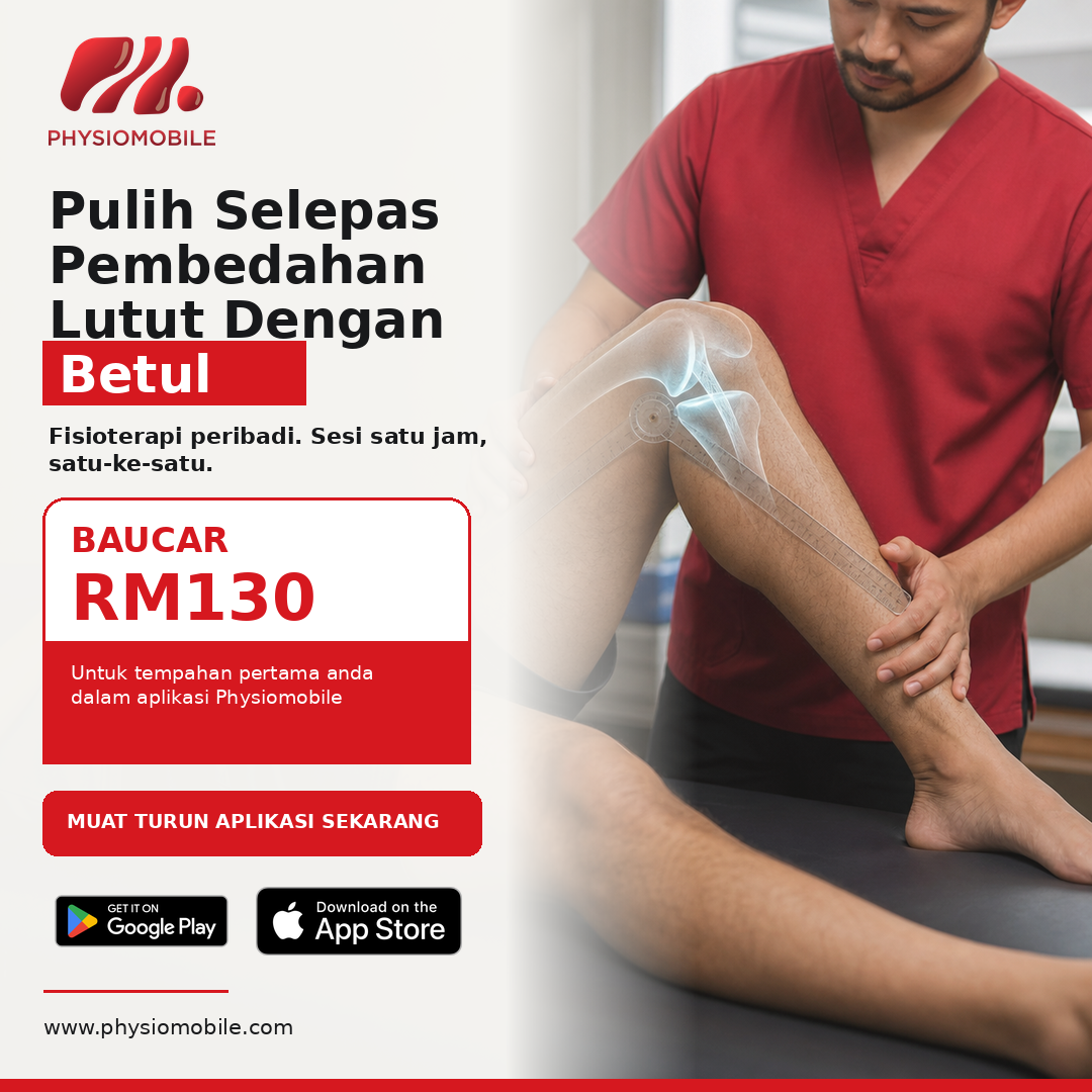 Fisioterapis Physiomobile membimbing pemulihan lutut selepas pembedahan ACL