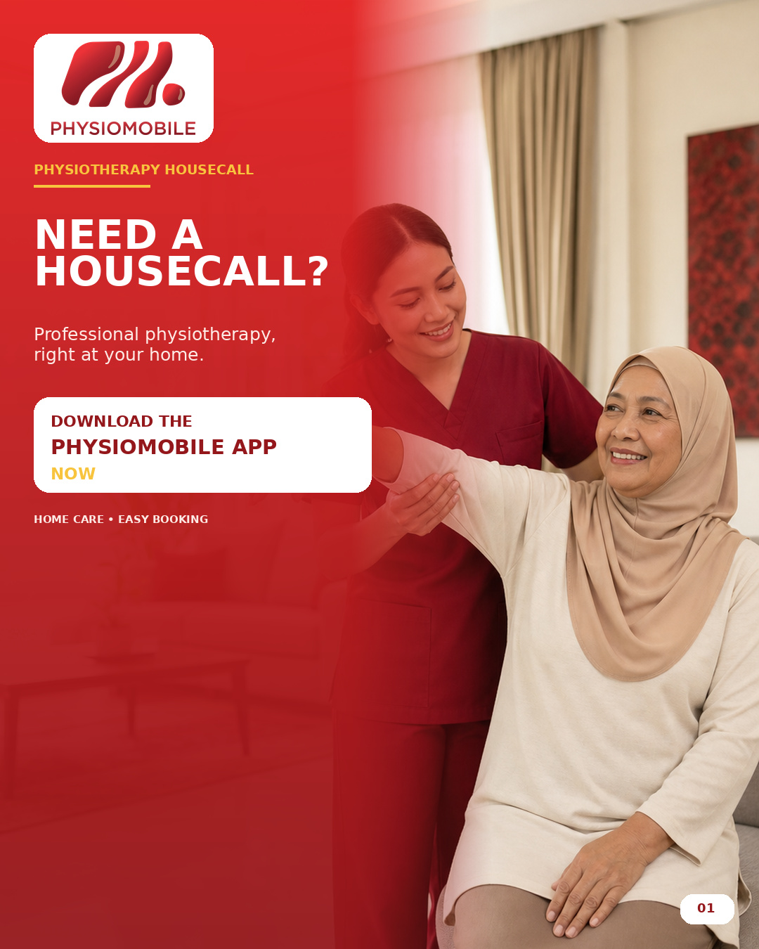 Physiomobile fisioterapi ke rumah poster 1: rawatan fisioterapi home physiotherapy
