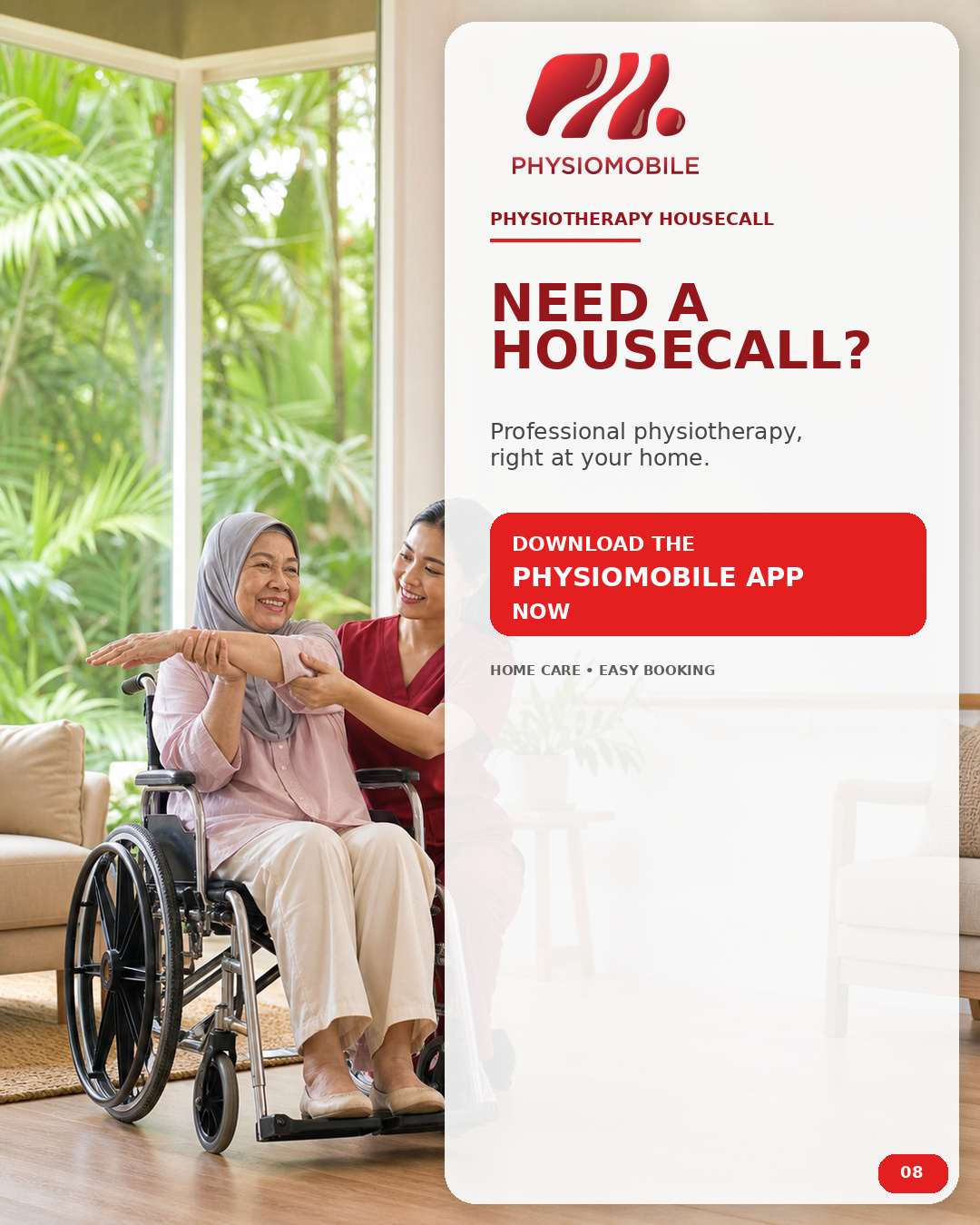 Physiomobile fisioterapi ke rumah poster 8: rawatan fisioterapi home physiotherapy