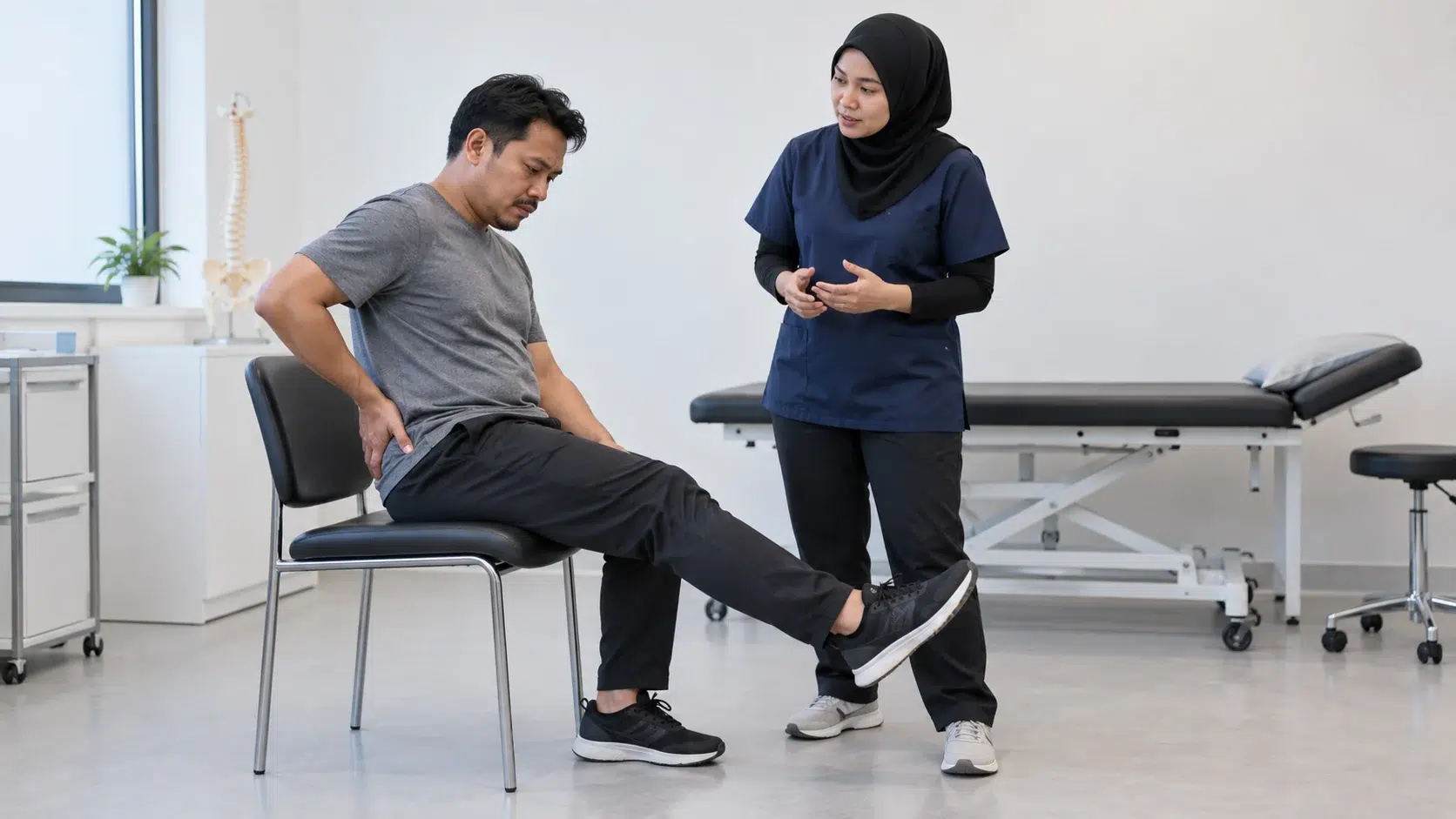 Kawasan sakit dan kebas yang mungkin berkaitan dengan saraf