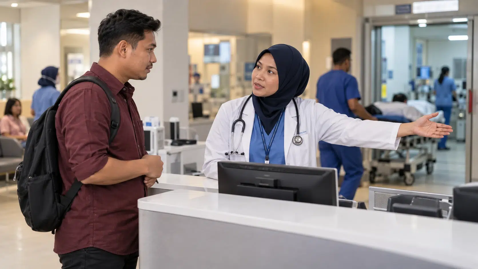 Ikon tanda bahaya sakit belakang yang memerlukan penilaian segera.